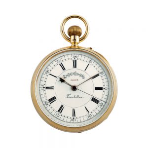 Swiss gold centre seconds lever with carrousel Circa 1896