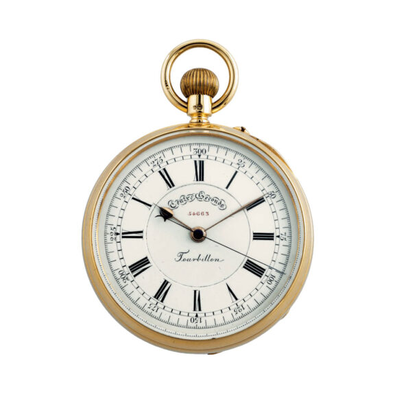 Swiss gold centre seconds lever with carrousel Circa 1896