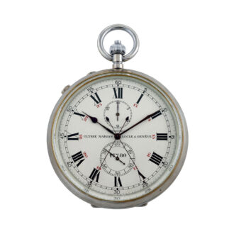 Swiss nickel open faced split second chronograph Circa 1930