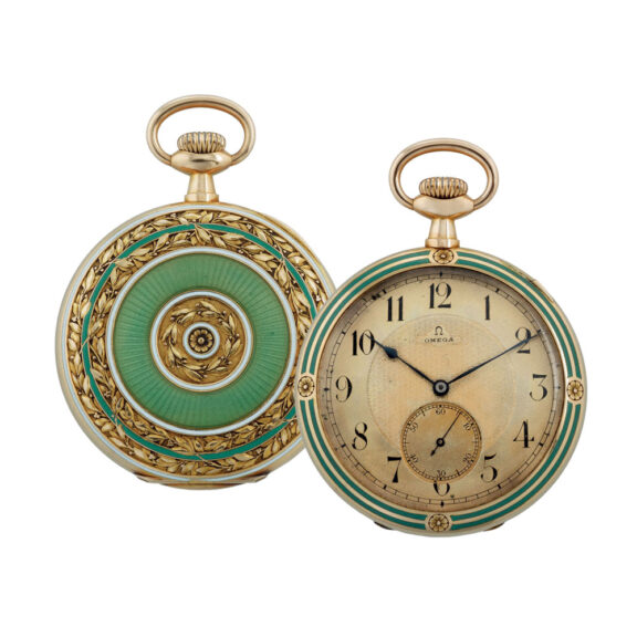 Swiss gold and enamel Art Nouveau lever watch Circa 1905