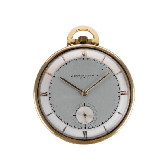 Swiss 18 carat gold open faced lever dress watch Circa 1945