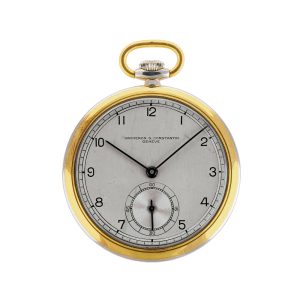 Swiss two colour gold open faced dress watch Circa 1938