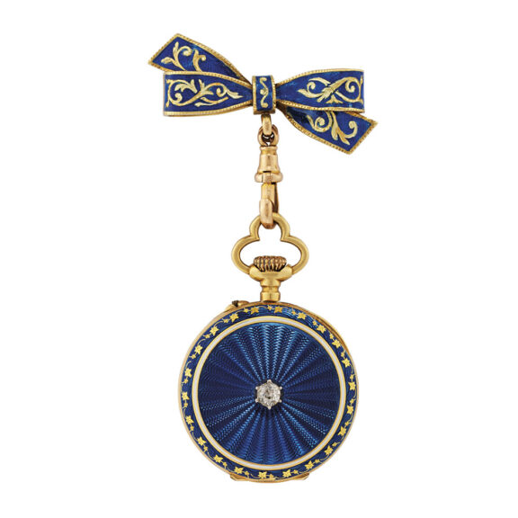 Swiss gold, enamel, diamond set open faced lever Circa 1910Swiss gold, enamel, diamond set open faced lever Circa 1910
