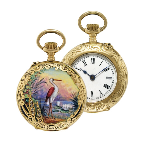 Swiss gold, enamel and diamond set lever watch Circa 1910 Swiss gold, enamel and diamond set lever watch Circa 1910