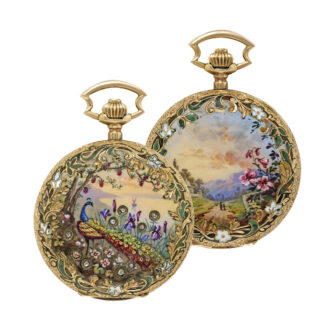 American gold, enamel, diamond set lever watch Circa 1920
