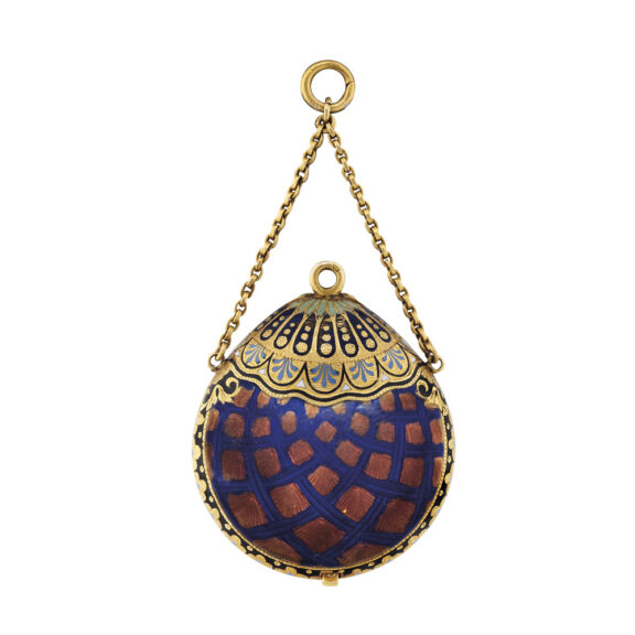 Swiss shell form pendant watch with concealed dial Circa 1810