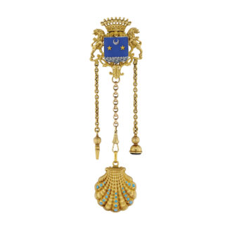 Fine Swiss gold, pearl anturqoise set form watch Circqa 1815