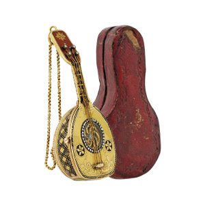 Fine Swiss gold, enamel, diamond set form watch Circa 1830