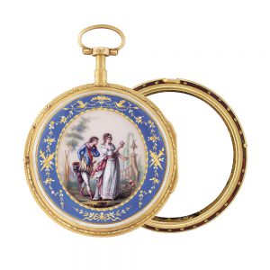 Swiss multi coloured gold/enamel triple calendar Circa 1790