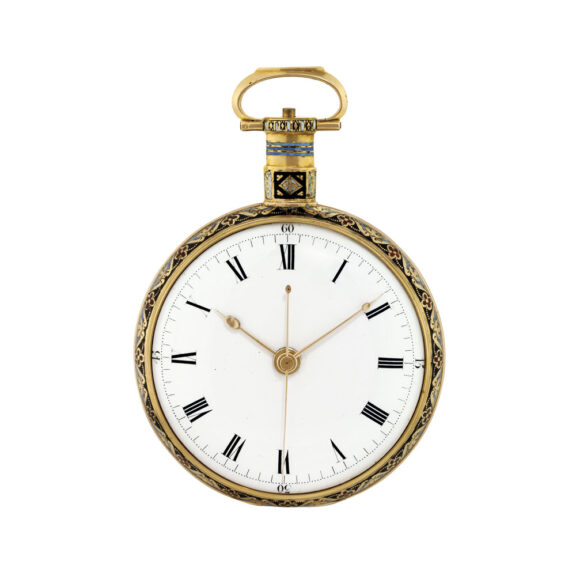 Extremely fine gold/enamel center seconds duplex Circa 1820 Extremely fine gold/enamel center seconds duplex Circa 1820