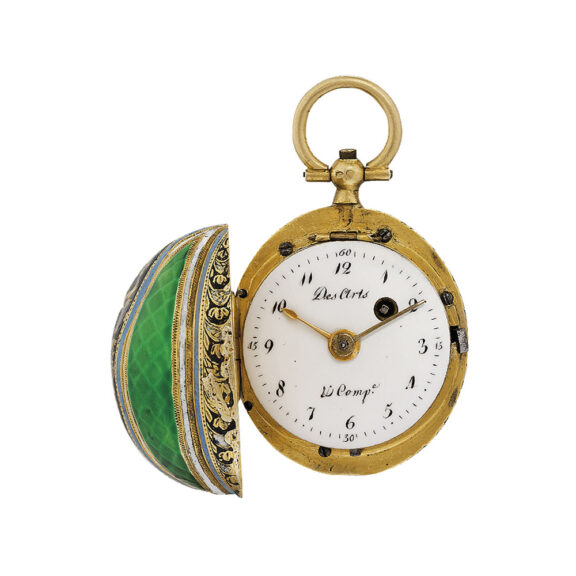 Fine French gold and enamel melon form watch Circa 1810 Fine French gold and enamel melon form watch Circa 1810