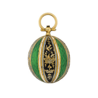 Fine French gold and enamel melon form watch Circa 1810