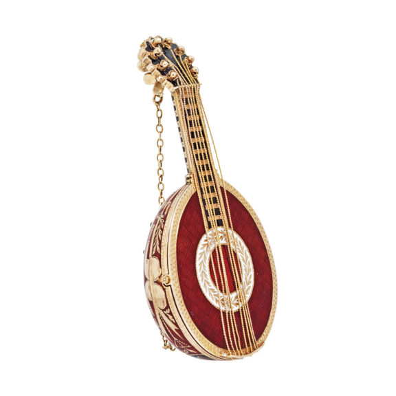 Swiss mandolin form watch with concealed dial Circa 1830