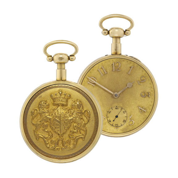 Fine English gold repeating watch with armorials Circa 1820