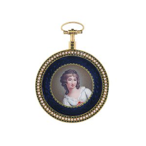 Gold centre seconds pendant watch with chatelaine Circa 1800