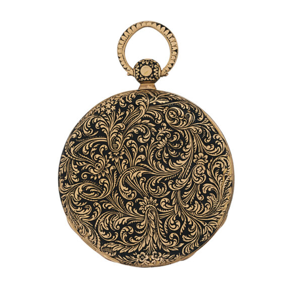 French gold and black enamel open faced lever Circa 1830