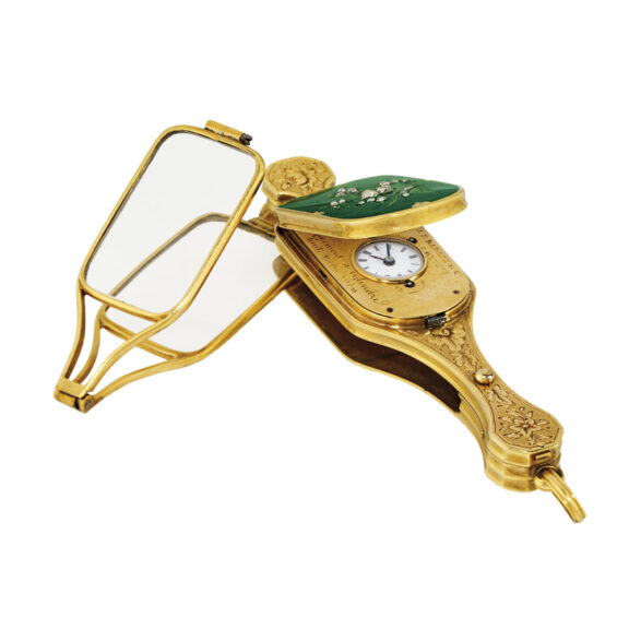 Fine and rare Swiss lorgnette with concealed watch Circa 1850