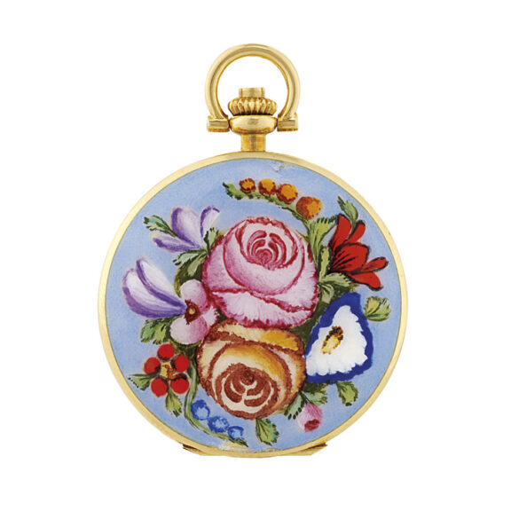 Swiss gold and enamel hunting cased lever watch Circa 1890