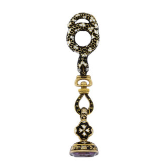 French cylinder pendant watch with brooch and seal Circa 1830