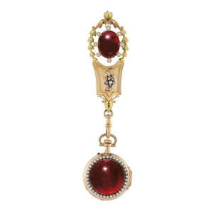 Fine and unusual Swiss pendant watch with brooch Circa 1900