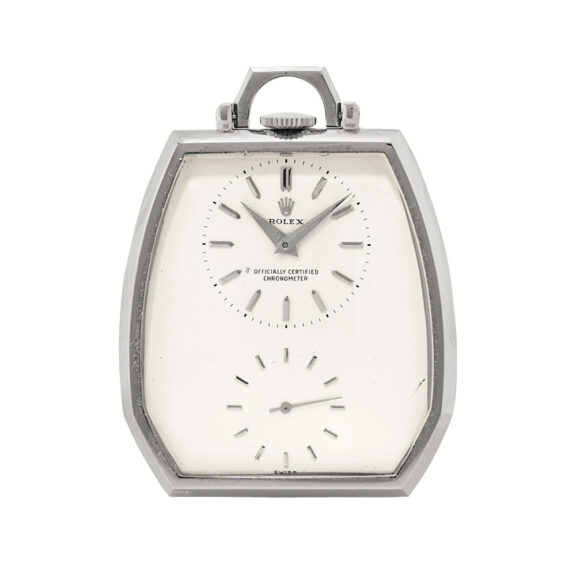 Rare Swiss 18 carat white gold keyless dress watch Circa 1945