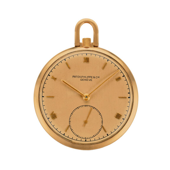 Swiss 18 carat rose gold open faced pocket watch Circa 1943