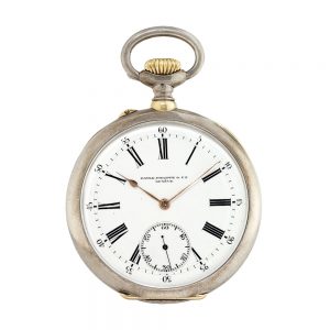 Swiss silver open faced keyless lever pocket watch Circa 1908
