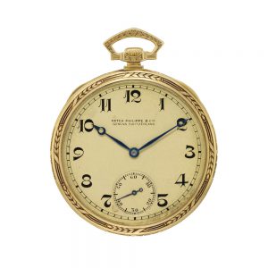 Swiss 18 carat gold open faced lever pocket watch Circa 1925