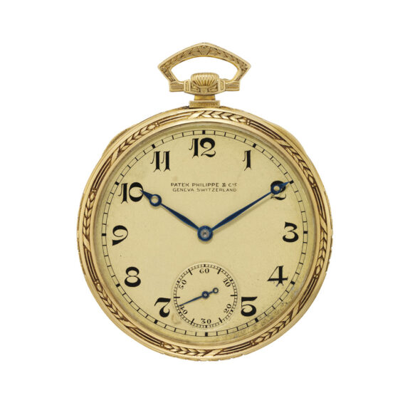 Swiss 18 carat gold open faced lever pocket watch Circa 1925