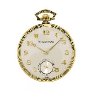 Swiss 18 carat gold open faced keyless lever watch Circa 1927