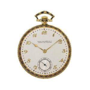 Swiss 18 carat gold open faced keyless lever watch Circa 1925