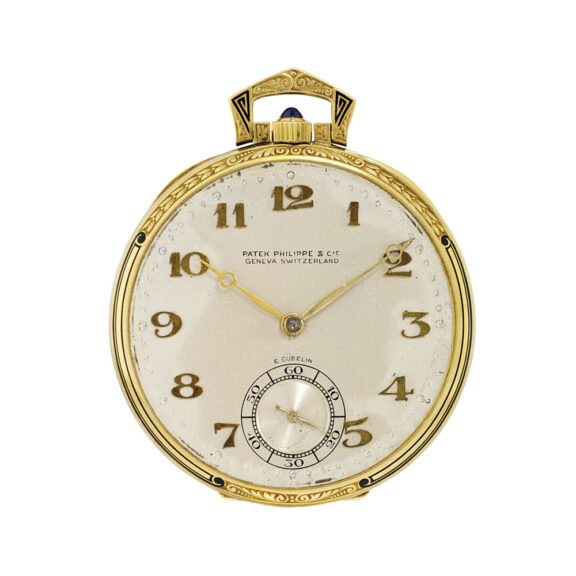 Swiss 18 carat gold open faced keyless lever watch Circa 1923