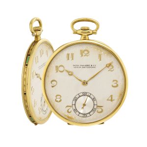 Swiss 18 carat gold open faced keyless lever watch Circa 1926