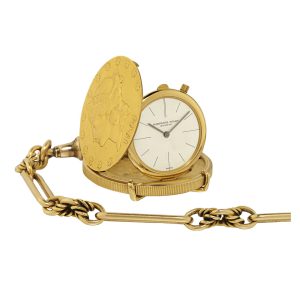 Swiss twenty dollar coin dress watch with chain Circa 1980