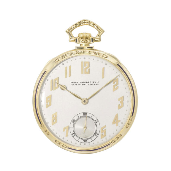 Swiss gold and enamel open faced dress watch Circa 1925