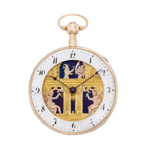 Unusual Swiss ¼h repeater with four jaquemarts Circa 1820