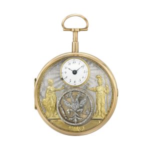 Fine, rare, unusual quarter repeater with jaquemarts Circa 1820