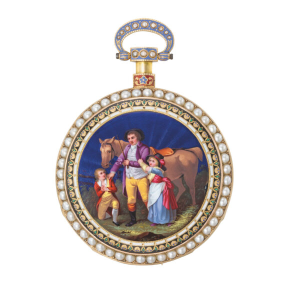 Swiss two train quarter repeating musical watch Circa 1820