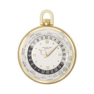 Fine, rare Swiss gold open faced World Time lever Circa 1946