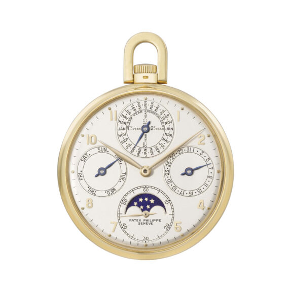 Swiss perpetual calendar watch with moon phases Circa 1949