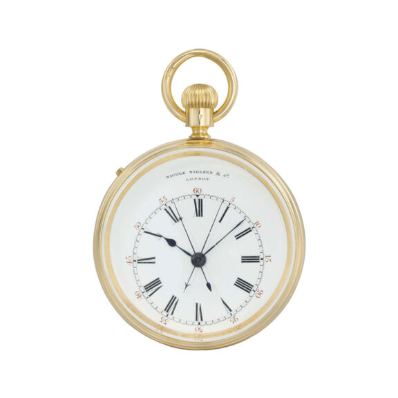 English gold open faced split seconds chronograph Circa 1873