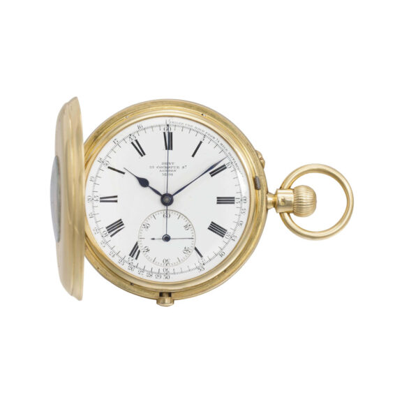 English gold half hunting cased lever chronograph Circa 1900