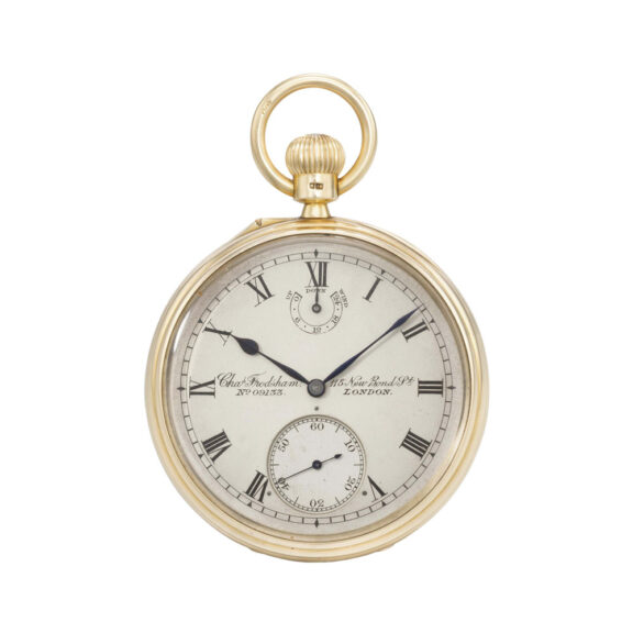 English one min. tourbillon lever with power reserve Circa 1905