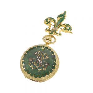 Swiss full hunter lever pendant watch with brooch Circa 1865