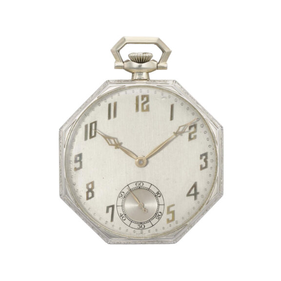 English open faced octagonal shaped dress watch Circa 1920 English open faced octagonal shaped dress watch Circa 1920