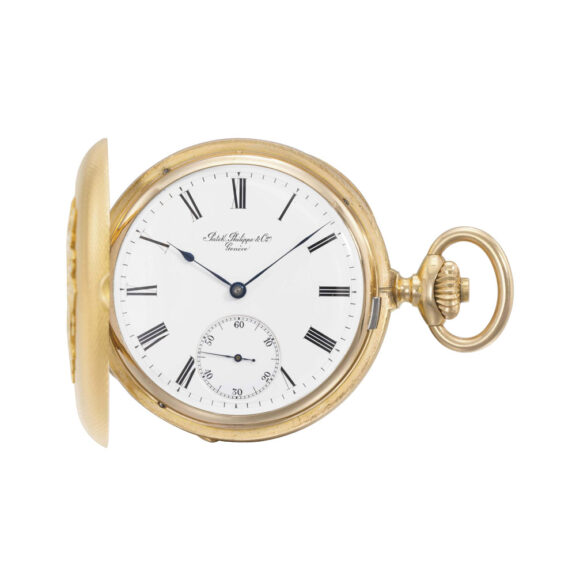 Fine Swiss 18k gold hunting cased lever watch Circa 1883 Fine Swiss 18k gold hunting cased lever watch Circa 1883