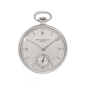 Swiss stainless steel open faced lever pocket watch Circa 1946