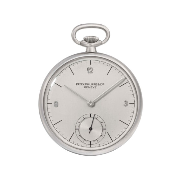 Swiss stainless steel open faced lever pocket watch Circa 1946 Swiss stainless steel open faced lever pocket watch Circa 1946