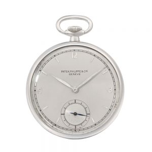 Swiss stainless steel open faced lever pocket watch Circa 1948