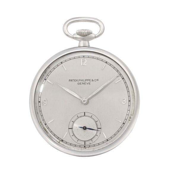 Swiss stainless steel open faced lever pocket watch Circa 1948